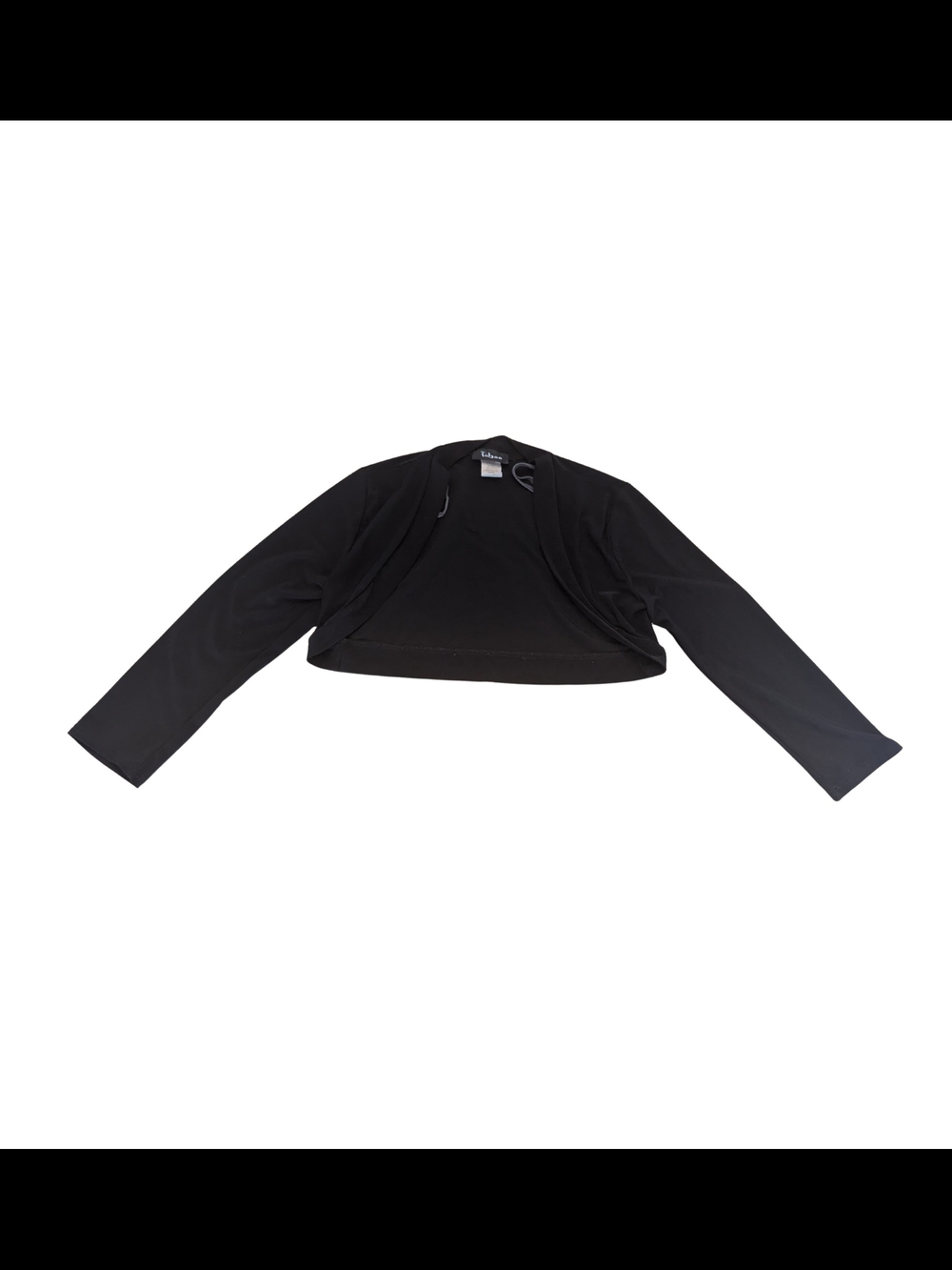 EUC Taboo Girls Small Black Long Sleeve Cropped Shrug Bolero